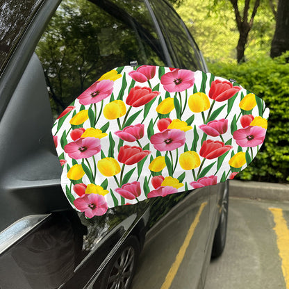 Colorful Tulip Pattern Print Car Side Mirror Covers