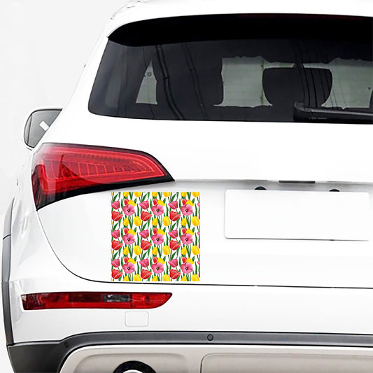 Colorful Tulip Pattern Print Car Sticker