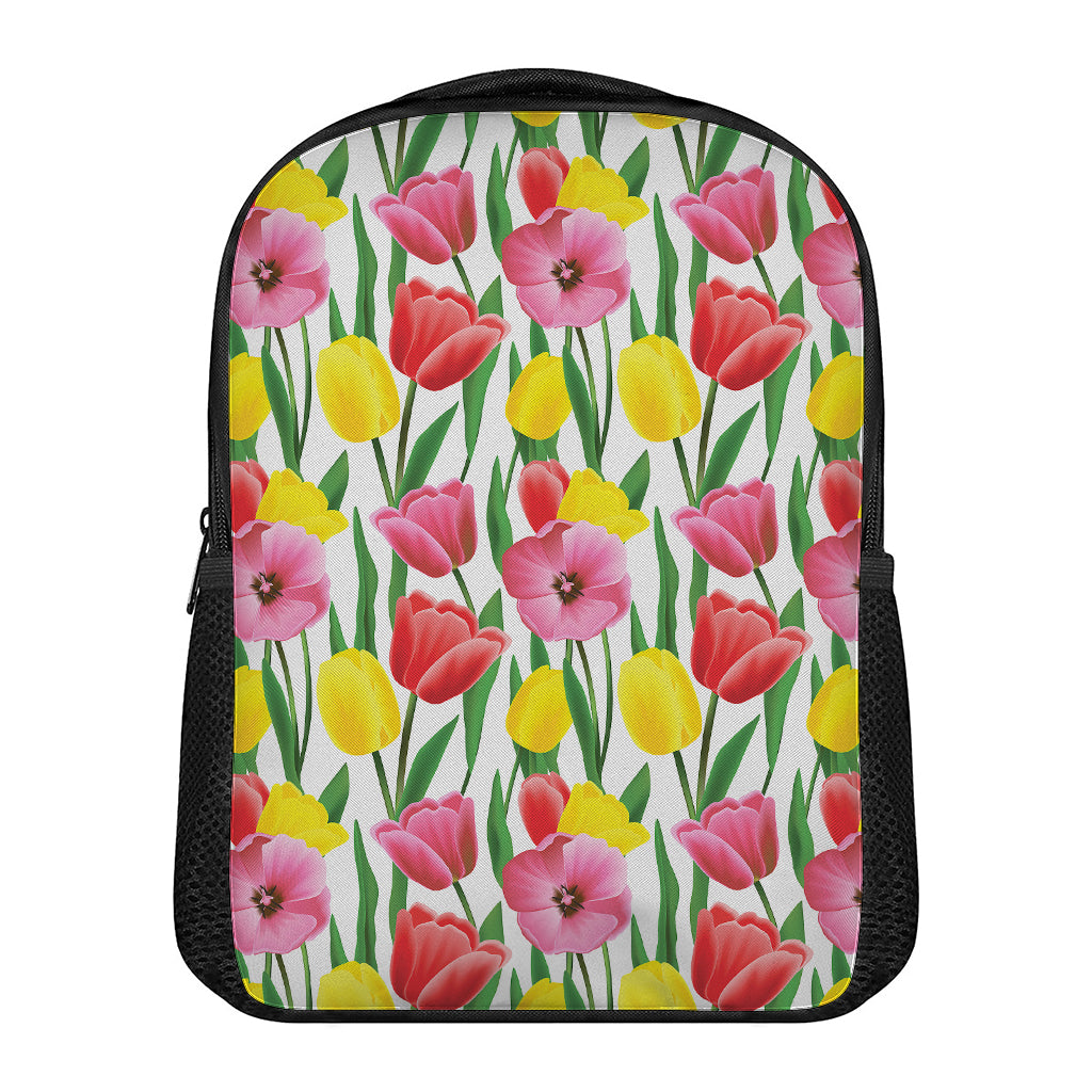 Colorful Tulip Pattern Print Casual Backpack