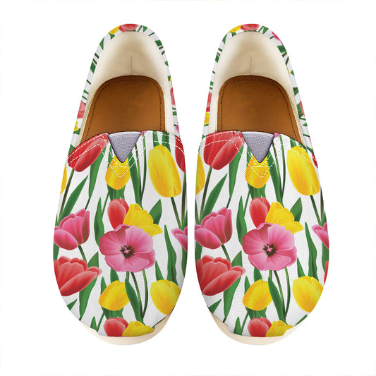 Colorful Tulip Pattern Print Casual Shoes