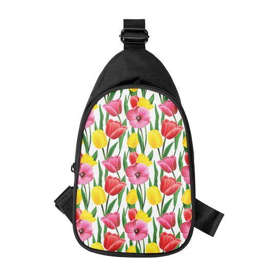 Colorful Tulip Pattern Print Chest Bag