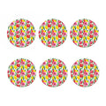 Colorful Tulip Pattern Print Coaster Set