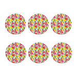 Colorful Tulip Pattern Print Coaster Set
