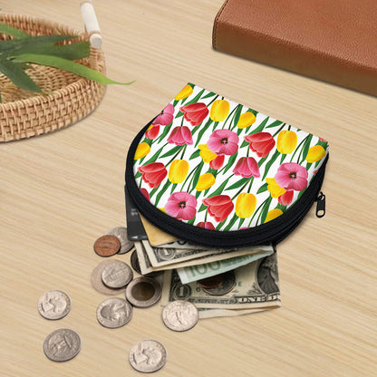 Colorful Tulip Pattern Print Coin Purse
