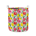 Colorful Tulip Pattern Print Collapsible Laundry Basket