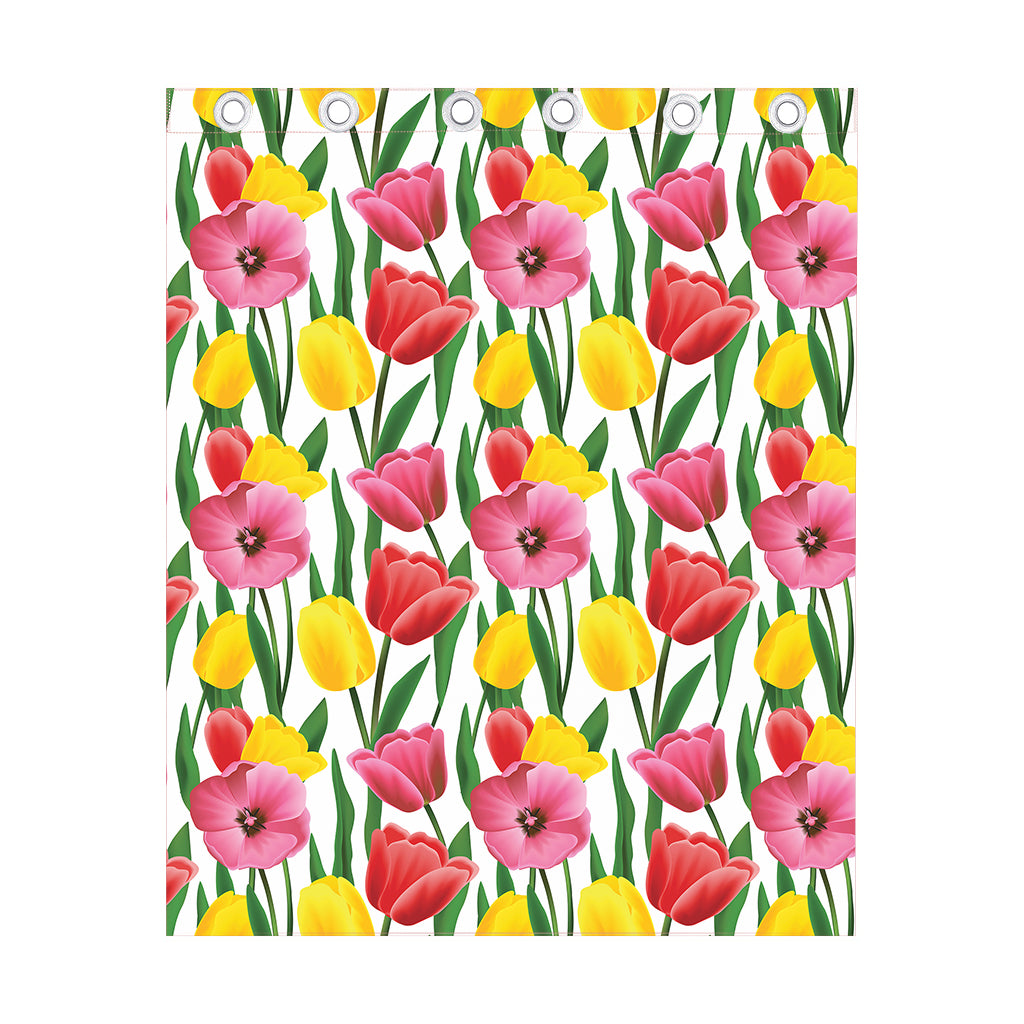 Colorful Tulip Pattern Print Curtain