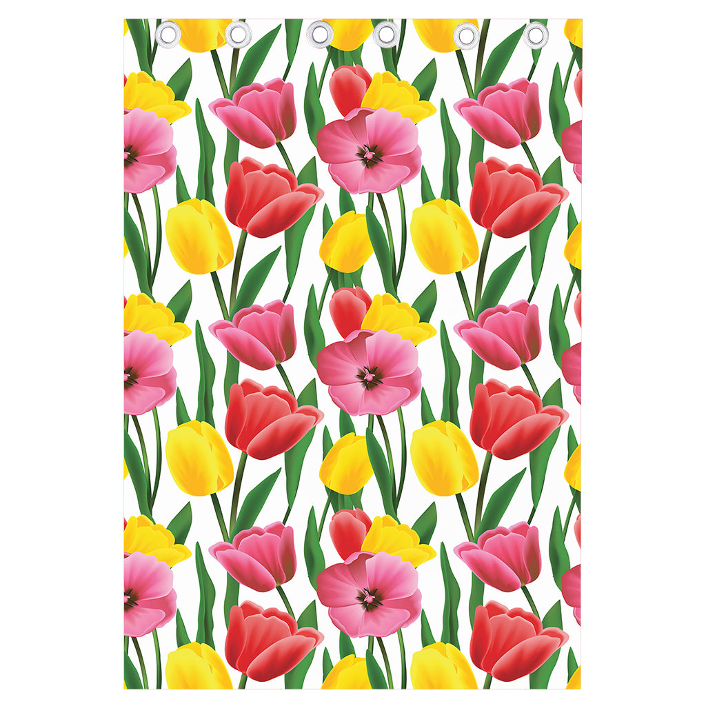 Colorful Tulip Pattern Print Curtain