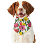 Colorful Tulip Pattern Print Dog Bandana