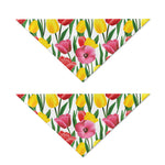 Colorful Tulip Pattern Print Dog Bandana