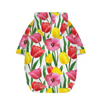 Colorful Tulip Pattern Print Dog Zip Up Hoodie