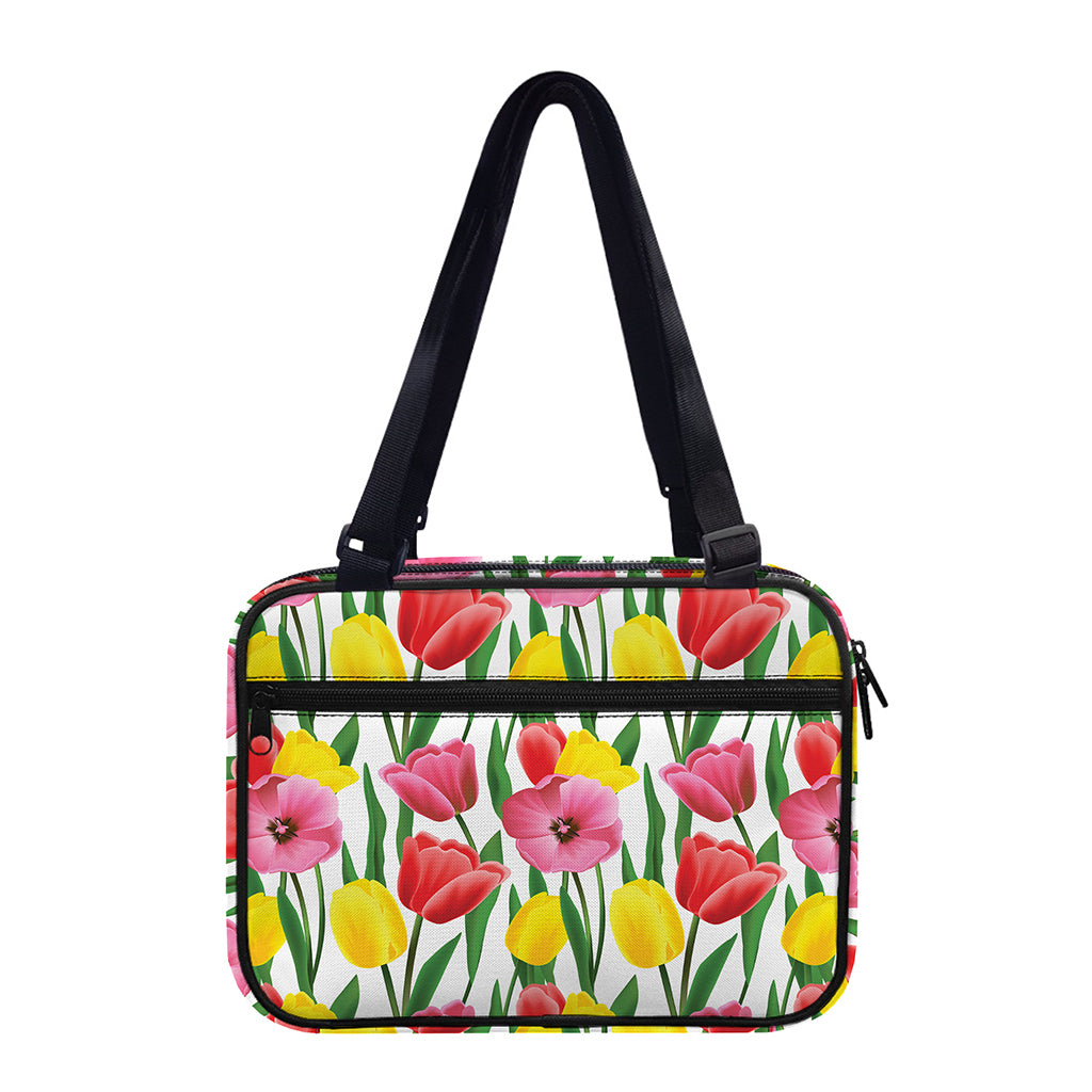 Colorful Tulip Pattern Print Double Strap Bible Bag