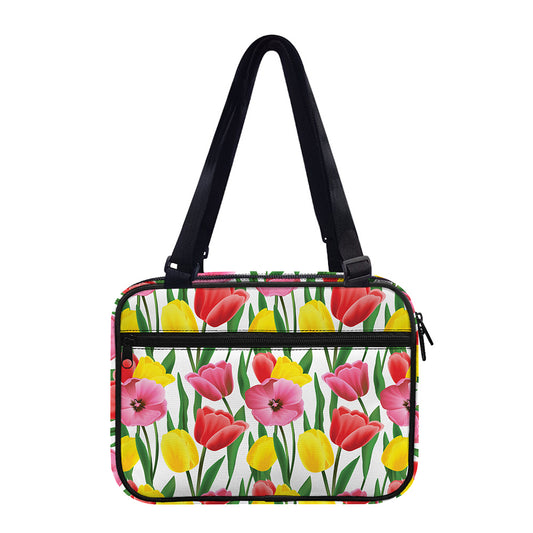 Colorful Tulip Pattern Print Double Strap Bible Bag