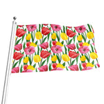 Colorful Tulip Pattern Print Flag