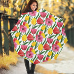 Colorful Tulip Pattern Print Foldable Umbrella
