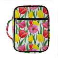 Colorful Tulip Pattern Print Front Pocket Bible Bag