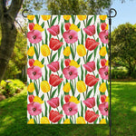 Colorful Tulip Pattern Print Garden Flag