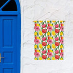 Colorful Tulip Pattern Print Garden Flag