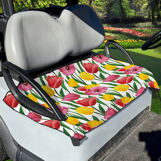 Colorful Tulip Pattern Print Golf Cart Seat Cover