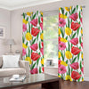 Colorful Tulip Pattern Print Grommet Curtains