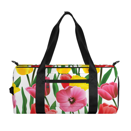 Colorful Tulip Pattern Print Gym Bag