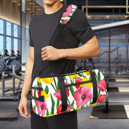Colorful Tulip Pattern Print Gym Bag