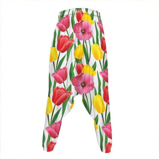 Colorful Tulip Pattern Print Hammer Pants