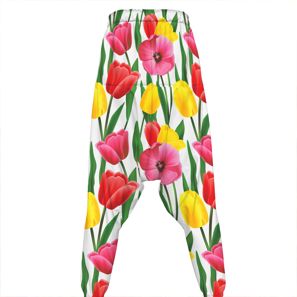 Colorful Tulip Pattern Print Hammer Pants