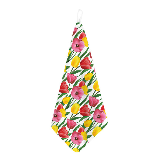 Colorful Tulip Pattern Print Hand Towel