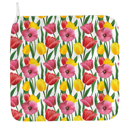 Colorful Tulip Pattern Print Hand Towel