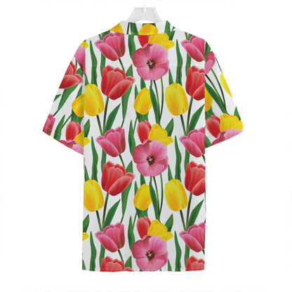 Colorful Tulip Pattern Print Hawaiian Shirt