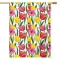 Colorful Tulip Pattern Print House Flag