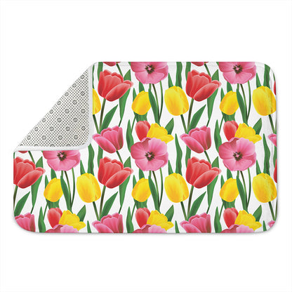 Colorful Tulip Pattern Print Indoor Door Mat