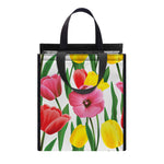 Colorful Tulip Pattern Print Insulated Lunch Tote