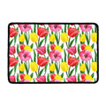 Colorful Tulip Pattern Print Kitchen Mat