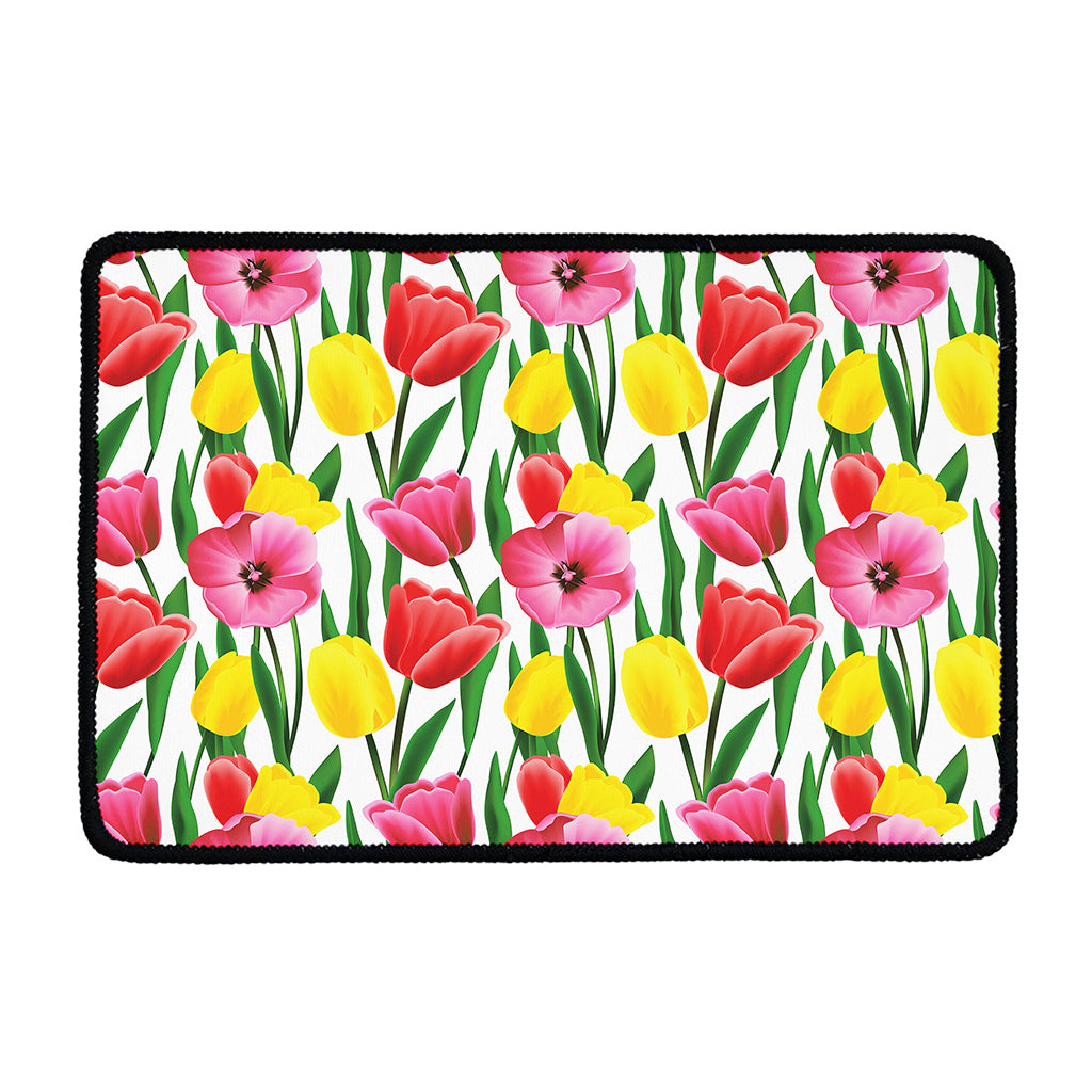 Colorful Tulip Pattern Print Kitchen Mat