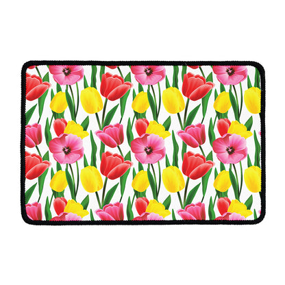 Colorful Tulip Pattern Print Kitchen Mat