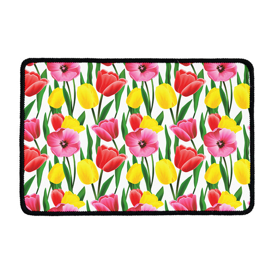 Colorful Tulip Pattern Print Kitchen Mat