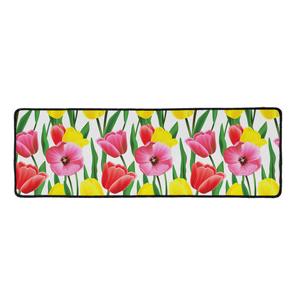 Colorful Tulip Pattern Print Long Kitchen Mat