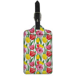 Colorful Tulip Pattern Print Luggage Tag