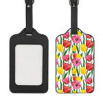 Colorful Tulip Pattern Print Luggage Tag