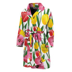 Colorful Tulip Pattern Print Men's Bathrobe