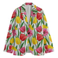 Colorful Tulip Pattern Print Men's Blazer