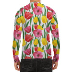 Colorful Tulip Pattern Print Men's Long Sleeve Rash Guard