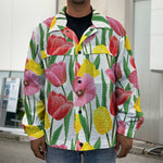 Colorful Tulip Pattern Print Men's Shirt Jacket