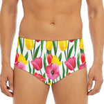 Colorful Tulip Pattern Print Men's Triangle Swim Briefs