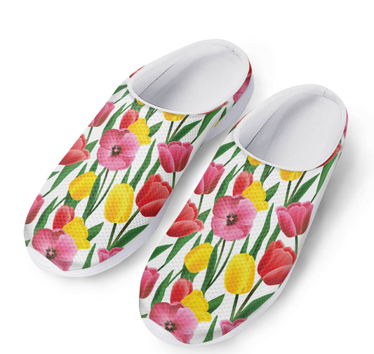 Colorful Tulip Pattern Print Mesh Casual Shoes