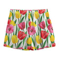 Colorful Tulip Pattern Print Mesh Shorts