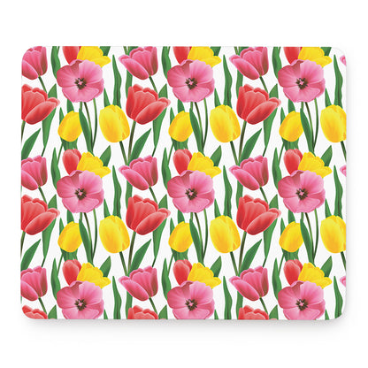 Colorful Tulip Pattern Print Mouse Pad