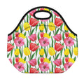 Colorful Tulip Pattern Print Neoprene Lunch Bag