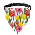 Colorful Tulip Pattern Print Over The Collar Dog Bandana